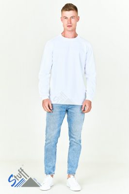 Толстовка трикотажная (М-16), мужская без капюшона, белый, 100% х/б