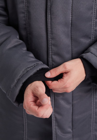 Костюм зимний "ВЬЮГА" куртка/полукомб. цвет: т.серый/красный URSUS (ЧЗ)