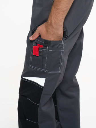 Полукомбинезон "Фаворит-Мега": серый с красн., черн.,СОП Тк. Rodos