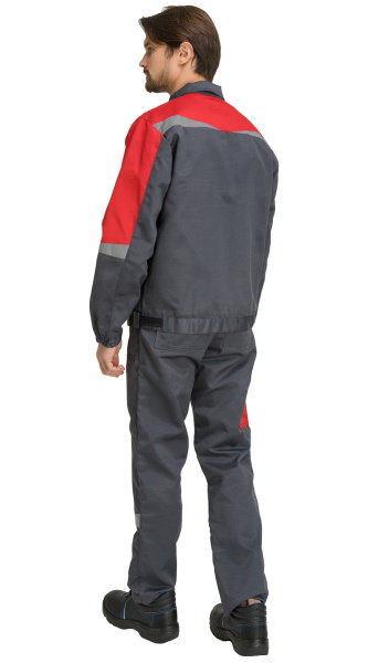 Костюм "Монтана" с полукомбинезоном (т.серый/красный) (Рейнир) (ЧЗ)