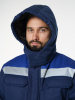 Куртка мужская зимняя Кур703 ткань Твил, цвет темно-синий с васильковым