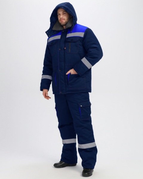 Костюм зимний Нейч-2 Премиум СОП (тк.Смесовая,240) п/к, т.синий/васильковый