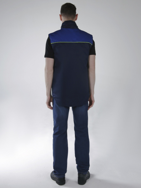 Жилет утепленный Фаворит (тк.Смесовая,210), т.синий/васильковый (ЧЗ)