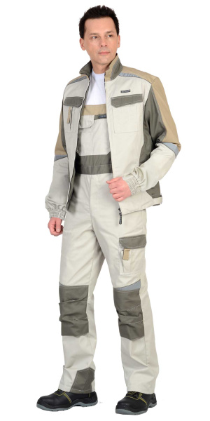 Куртка "КАСПИЙ" молочная с оливой и песочным и СОП Тк. Rodos (ЧЗ)