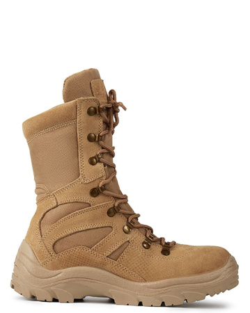 Ботинки с высокими берцами "Cobra D-8" бежевые, натуральная кожа/ Уценка