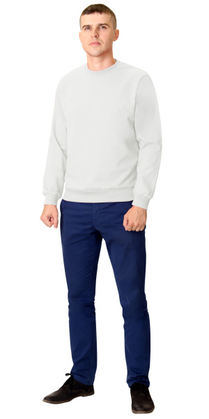 Толстовка-футер дл. рукава белая, рукав с манжетом, пл.240 г/кв.м