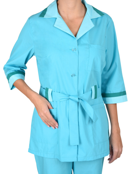 Костюм "Флора" женский: куртка, брюки светло-бирюзовый (ЧЗ)