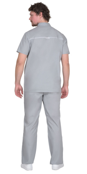 Костюм "МЕДИК" мужской: куртка, брюки  светло-серый (ЧЗ)