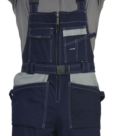 Полукомбинезон "Премиум плюс" (100% узбекская саржа) синий с серым (ЧЗ) Распродажа