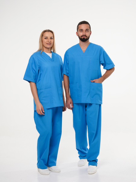 Брюки рабочие универсальная №104 голубой, ткань ТИСИ