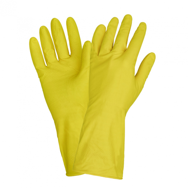 Перчатки латексные хозяйственные с х/б, эластичные Libry