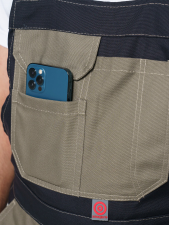 Полукомбинезон рабочий мужской №116 хаки, черный, СОП, ткань Канвас