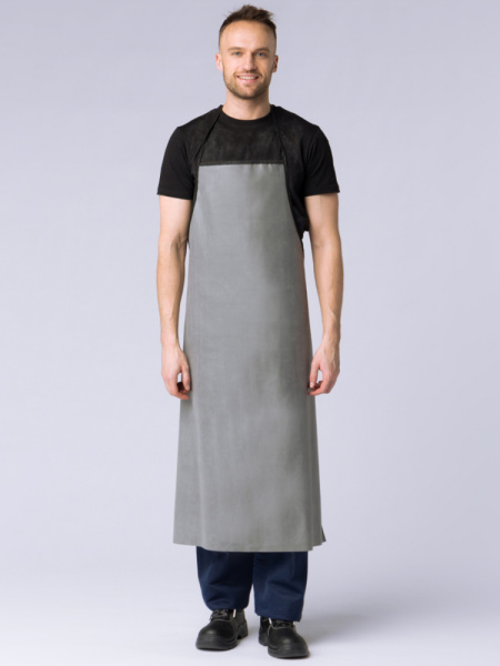 Фартук с КЩС-пропиткой тип Б (тк.Хлопок-прорезиненый,500), серый 