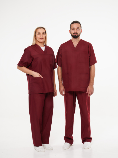 Куртка рабочая универсальная №104 (блуза) бордо, ткань ТИСИ