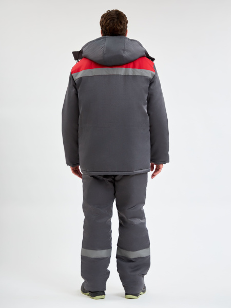 Костюм зимний Труженик-Ультра-1 СОП (тк.Смесовая,210) брюки, т.серый/красный