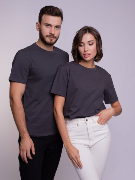 Футболки МУЖСКИЕ трикотажные (состав: 100% х/б); плотность 180 гр/м² (Антрацит)