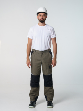 Брюки рабочие мужские №116 хаки, черный ткань Канвас СОП