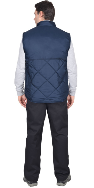 Жилет "ЕВРОПА" удлиненный (на подкладке флис серый., св.серый) синий (ЧЗ)