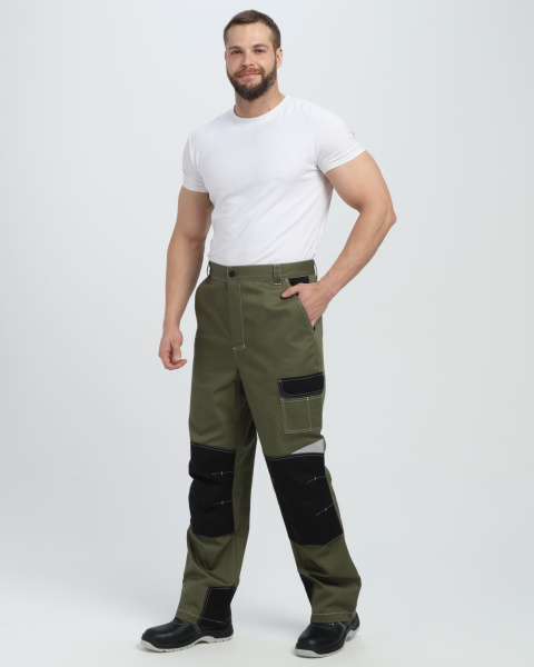 Костюм Вектрон-1 CH МВО (тк.Смесовая МВО,240) брюки, хаки/черный/бежевый