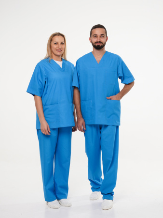 Куртка рабочая универсальная №104 (блуза) голубой, ткань ТИСИ