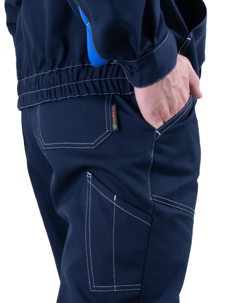 Костюм РАЦИОНАЛИЗАТОР летний, т.синий-василёк, 100% х/б, (куртка, брюки) Кос 016