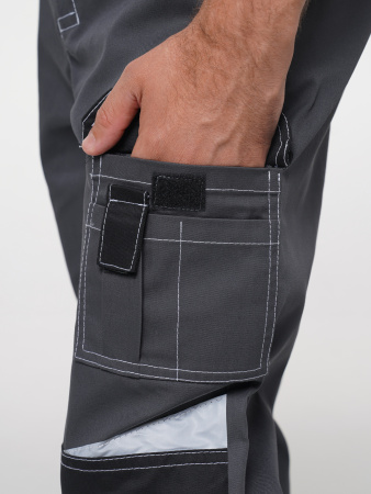 Брюки рабочие мужские №116 серый с черный, СОП, ткань Rodos