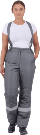 Костюм ГАЛАКТИКА зимний, серый-бирюза, женский (Куртка+брюки) Кос 487 (ЧЗ)