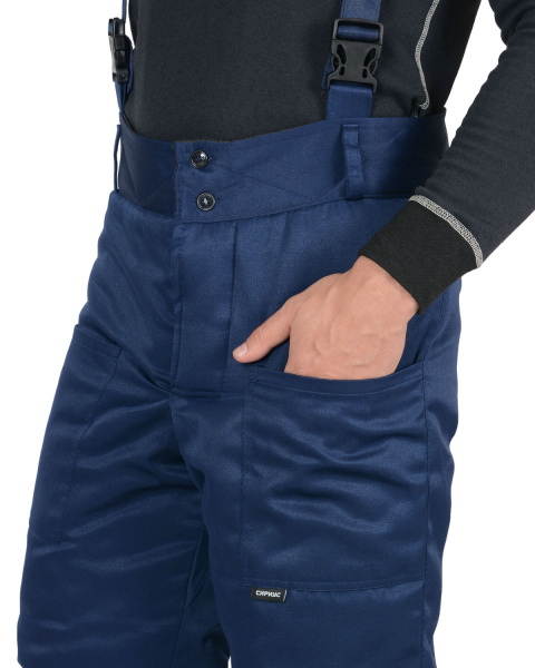 Брюки зимние универсальные (смесовая) тёмно-синие тк. Гретта (ЧЗ)