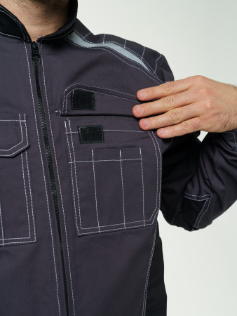 Куртка рабочая мужская №116 серый с черный